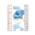 DOUCE NATURE Клечки за уши за бебета с ограничител, БИО, 60 бр.
