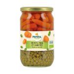 Primeal Зелен грах и бейби моркови микс буркан, БИО, 720 мл.